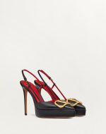 VLOGO SIGNATURE CALFSKIN SLINGBACK PLATFORM PUMP 120MM